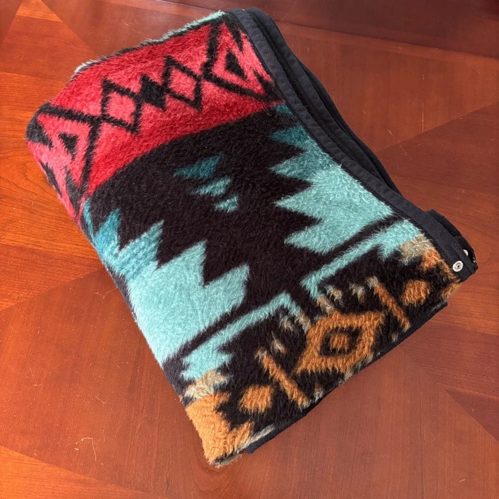 Biederlack Vintage Southwestern Wearable Zipper Snap Blanket Poncho | USA Made